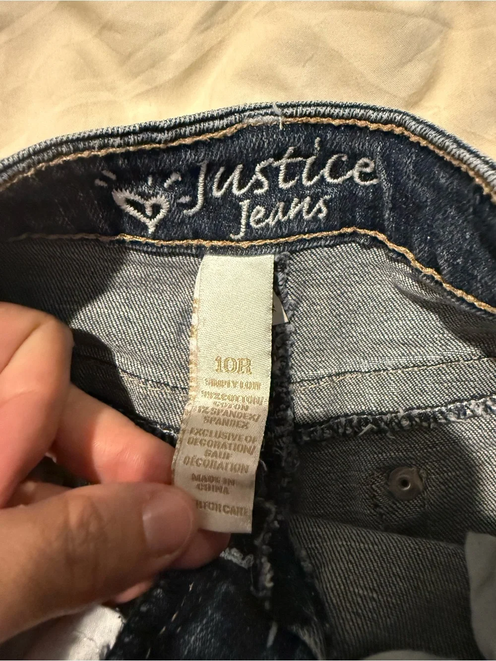 Justice Girls Denim Cutoff Shorts Size 10R Medium Wash Raw Hem